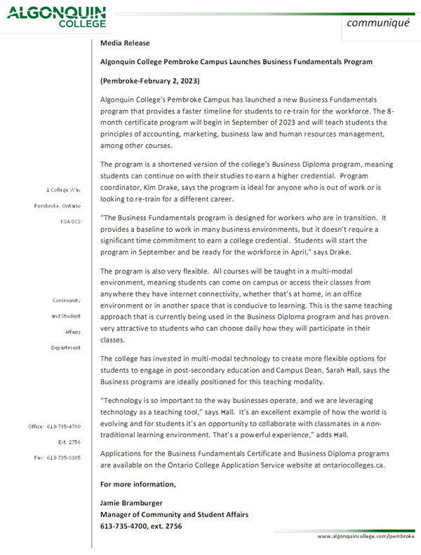 Business Training Certificate